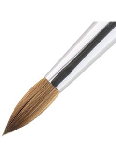 Pana Pure Kolinsky Hair Acrylic Nail Brush Oval Crimped Clear Acrylic Handle (Size 8)  - Image 4