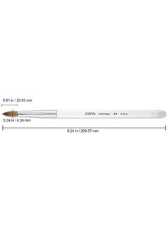 Pana Pure Kolinsky Hair Acrylic Nail Brush Oval Crimped Clear Acrylic Handle (Size 8)  - Image 3