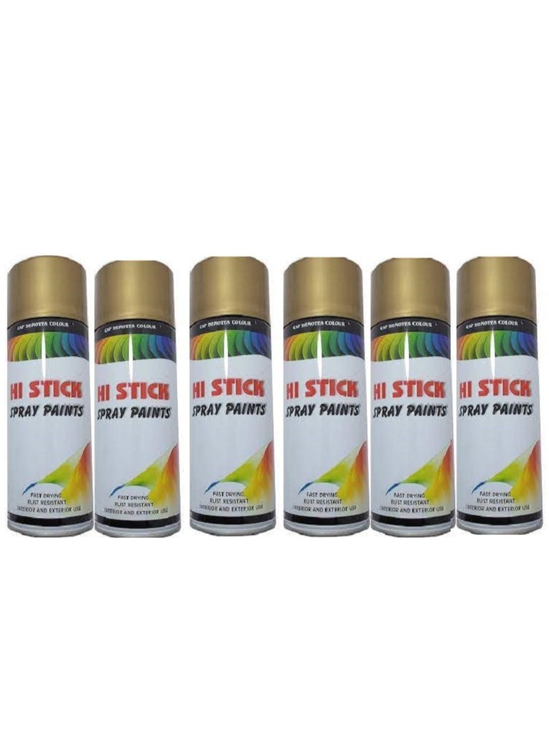 HI STICK Gold Spray Paint 12Pcs