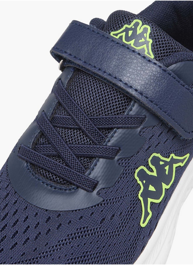 Kappa Boys' Logo Detail Sports Shoes with Hook and Loop Closure  - Image 4