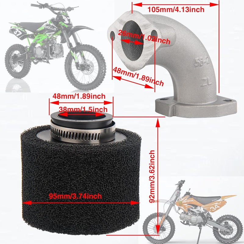 LIYYOO كربوراتور VM22 بقطر 26 مم مع مدخل فلتر الهواء لدراجات التراب 110cc 125cc 140cc - Image 5