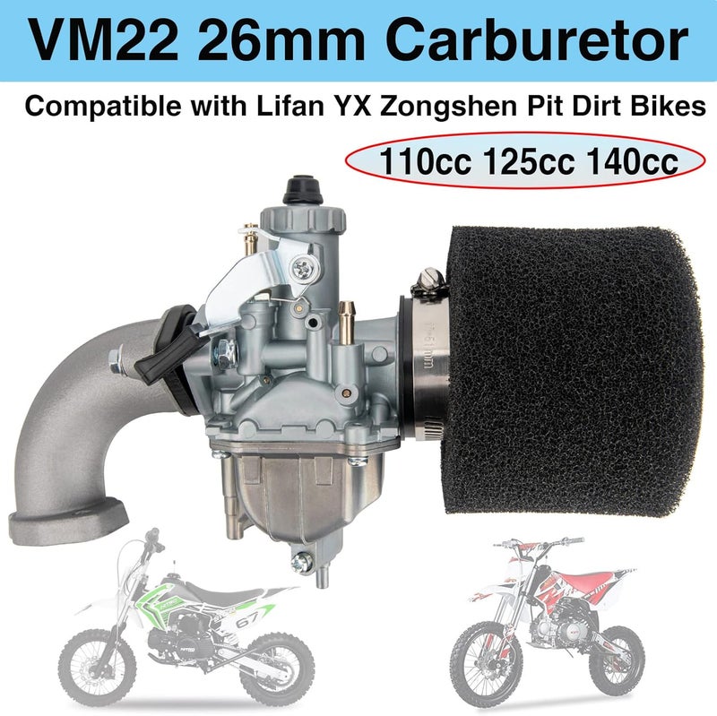LIYYOO كربوراتور VM22 بقطر 26 مم مع مدخل فلتر الهواء لدراجات التراب 110cc 125cc 140cc - Image 2