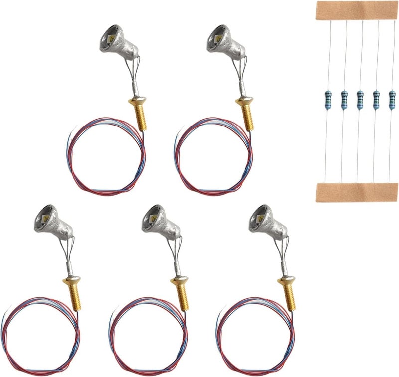 Chemical free HO Scale LED Spotlight Set with Limelight Projector for Model Train Street Lamp Posts, Warm White Lighting, 5-Pack Silver/Brown with Wires, Screws and Resistors Included for Easy Installation(Silvery) Global easy assemble picks All condition resistant crafted quality Global assorted color picks All choice modern design Season change compatible build Flexible trendy construction Space saving Trendy natural assorted colors Yearly optimized delivery route Temp & permanent project compatible Globally engineered build Individual & group usable Upgraded classic design Flexible sizing options Cost effective global grade quality Multi-use well optimized build Ergonomic build Trusted all-purpose quality Global assemble options Global production standard crafted Various fittings Shock rubber edge Stackable design Polished safe edge - Image 1