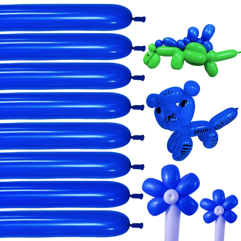KUULBELA Shiny Thick Latex Blue Balloons - 260 Long for Balloon Animals - Image 1