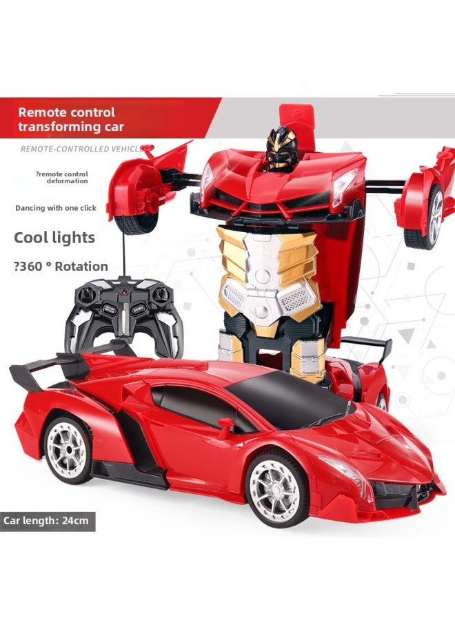 2.4g Remote Control Deformation Car King Kong Racing Car Charging Remote Control Deformation Car Electric Remote Control Car Toy Car-Color:477 Rambo Red-Proportion:40MHz Remote Control (without Electricity) - Image 1
