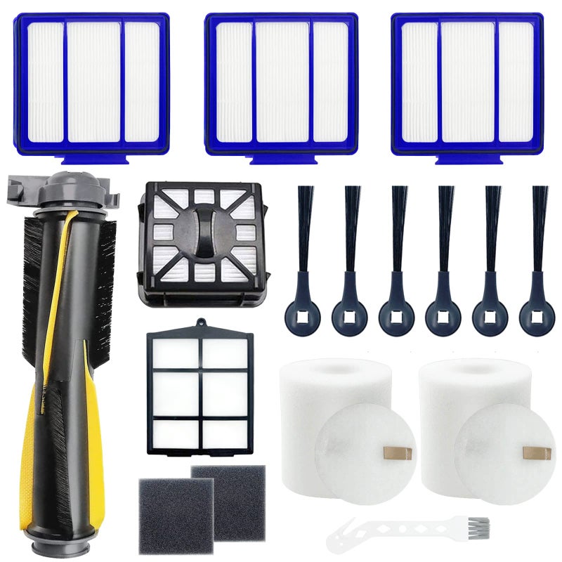 Eifrthe قطع غيار بديلة لـ Shark IQ RV1001AE Shark AV911S EZ AV1010AE RV1000 RV1001 AV970 AV993 AV1002AE UR1000SR UR1005AE طقم ملحقات المكنسة الكهربائية الروبوتية، فلاتر الفرشاة الرئيسية، الفرش الجانبية، الفلتر المسبق - Image 1