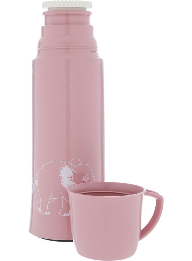 السيف  ترمس بلاستيكي سعة 0.5 لتر منقوش باللغة الألمانية باللون الوردي الفاتح - Image 2