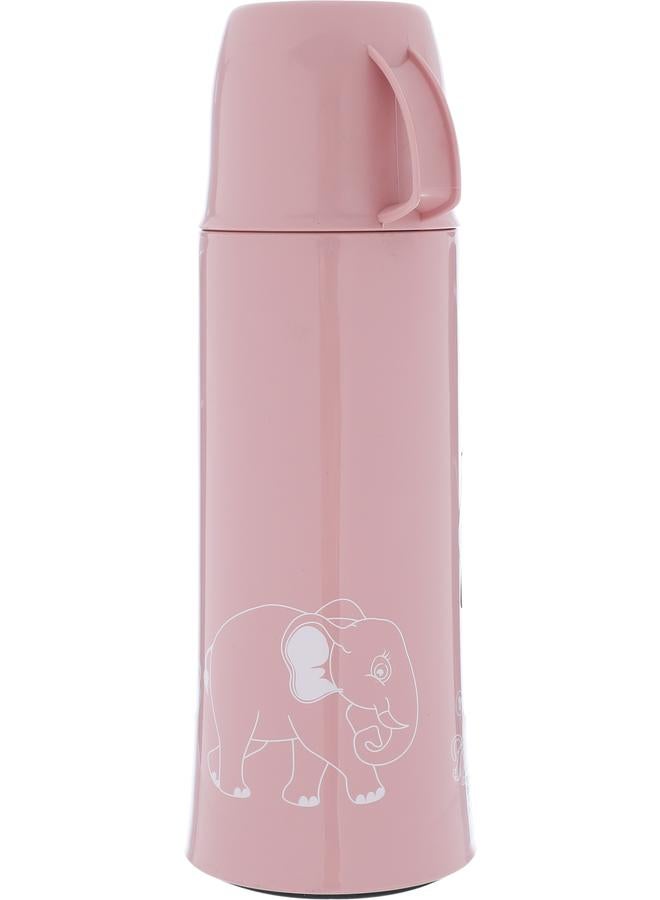 السيف  ترمس بلاستيكي سعة 0.5 لتر منقوش باللغة الألمانية باللون الوردي الفاتح - Image 4