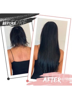 Fshine Hair Genius Weft Genius Weft Real Human Hair Extensions Jet Black Sew In Human Hair Extensions 18 Inch 50G Natural Remy Himan Hair Genius Weft Hair Bundle One Piece Human Hair  - Image 5
