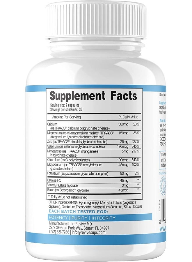 Revive MD | Multi Mineral | Promotes Healthy Bone Density for Men and Women | Supports Skeletal Strength | Broad Spectrum Mineral Support | 210 Capsules