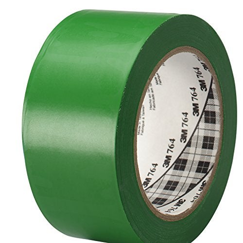 3M Vinyl Tape, 764, 2 in by 108 ft, Green, Social Distancing, Floor & Safety Marking, 1 Pack - Image 1