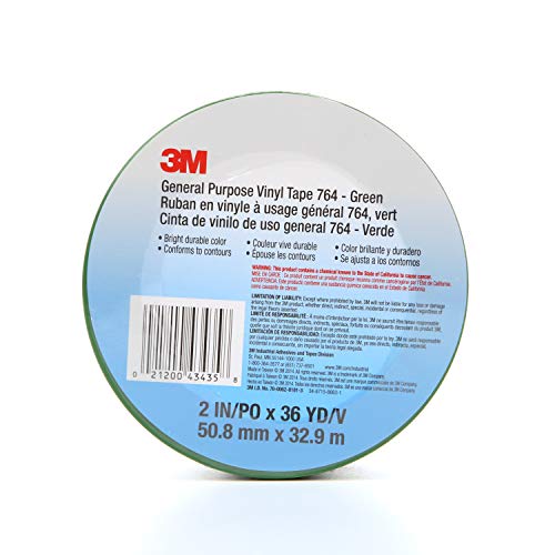 3M Vinyl Tape, 764, 2 in by 108 ft, Green, Social Distancing, Floor & Safety Marking, 1 Pack - Image 5