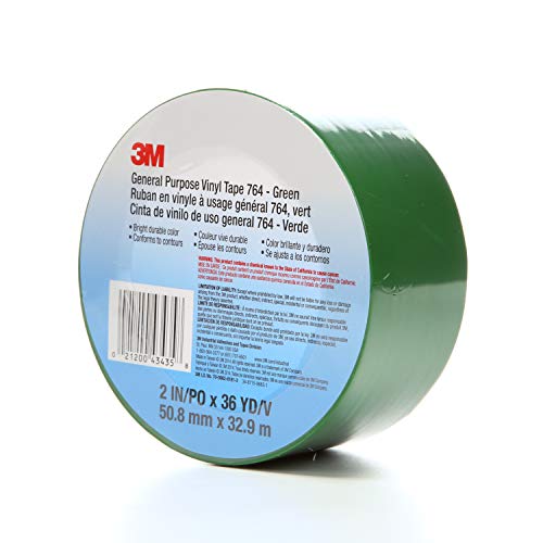 3M Vinyl Tape, 764, 2 in by 108 ft, Green, Social Distancing, Floor & Safety Marking, 1 Pack - Image 4