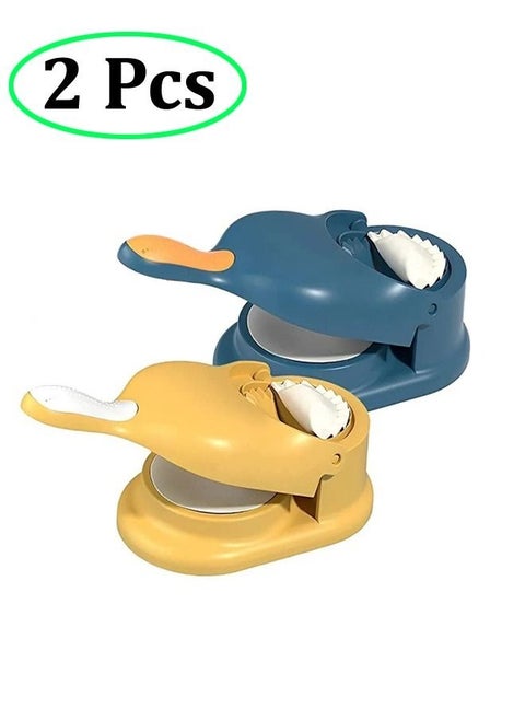 2-Pieces 3 in 1 Household Automatic Portable Dumpling Maker Double Head with Press Mold Make Quick and Easy Dumpling for Home Restaurant