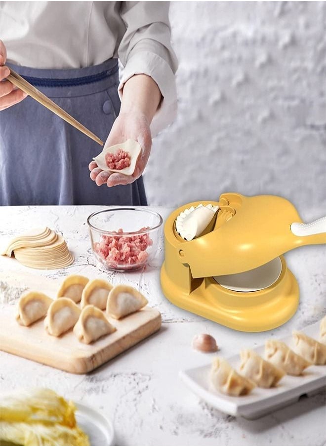 2-Pieces 3 in 1 Household Automatic Portable Dumpling Maker Double Head with Press Mold Make Quick and Easy Dumpling for Home Restaurant