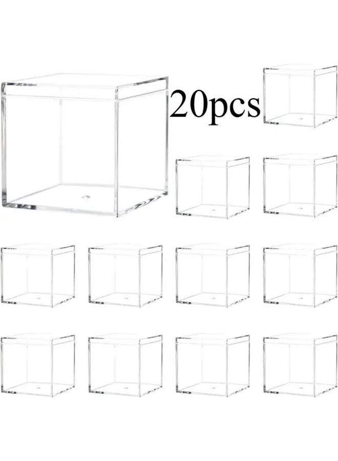 20pcs Clear Acrylic Display Box 1 3x1 3x1 3 Inch with Lids for Jewelry Candy Toys Organizer - Image 1