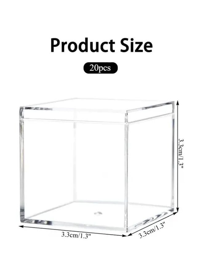 20pcs Clear Acrylic Display Box 1 3x1 3x1 3 Inch with Lids for Jewelry Candy Toys Organizer - Image 3