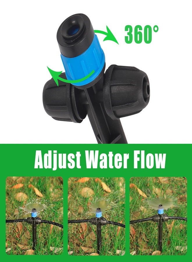 FULAIERGD 25Pcs Drip Irrigation Bubbler Drippers, 360 Degree Fan Shape, Adjustable Water Flow, Plastic, Ideal for 1/4 Inch Tubing, Garden Irrigation, Greenhouses, Pots & Containers - Image 4
