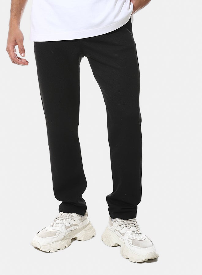 Andora Elastic Waist With Drawstring Casual Pants _ Black - Image 1
