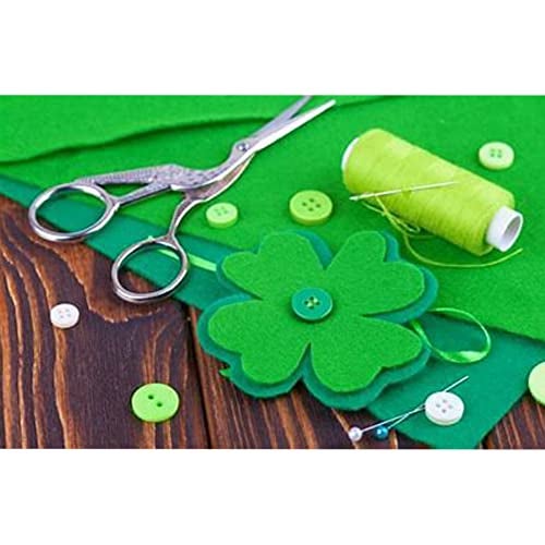 CANVASS® 20 Pieces St. Patrick's Day Green Felt Fabric Sheets, 8 x 12 Inch Palm Leaf Soft Non Woven Assorted Color Felt Fabrics, Squares Sewing Patchwork Felt Craft for St. Patrick's Christmas DIY - Image 4
