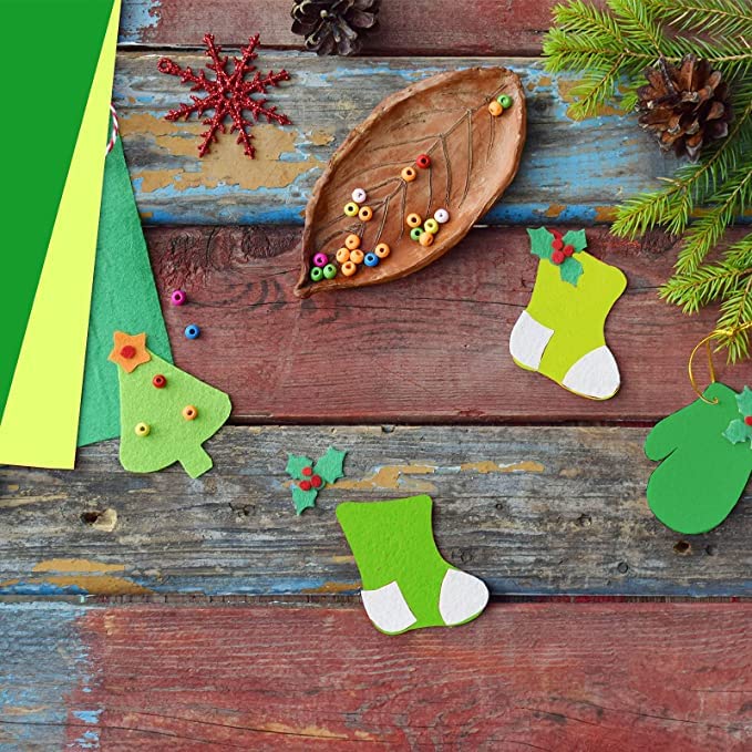 CANVASS® 20 Pieces St. Patrick's Day Green Felt Fabric Sheets, 8 x 12 Inch Palm Leaf Soft Non Woven Assorted Color Felt Fabrics, Squares Sewing Patchwork Felt Craft for St. Patrick's Christmas DIY - Image 5