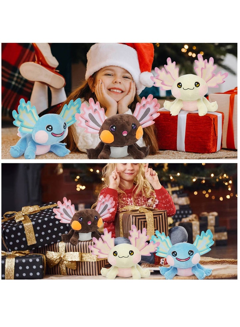 Axolotl Plush Toy Stuffed Animals, Soft Cute Axolotl Plush Dolls, Kawaii Animal Play Toys for Kids Girls Boys, Toy Doll Plushies Room Decor Gifts for Kids Birthday (10.63in, Brown)