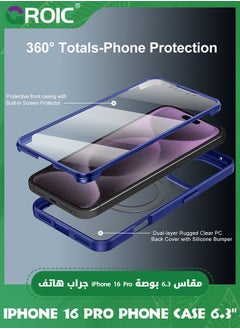 GROIC iPhone 16 Pro Case 6.3'', Clear Shockproof Full Body Rugged iPhone 16 Pro Phone Cover,Built-in Screen Protector Phone Shell for iPhone 16 Pro,Magnetic iPhone 16 Pro Phone Case 6.3''  - Image 2