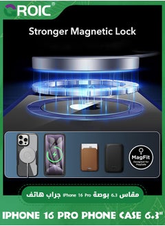 GROIC iPhone 16 Pro Case 6.3'', Clear Shockproof Full Body Rugged iPhone 16 Pro Phone Cover,Built-in Screen Protector Phone Shell for iPhone 16 Pro,Magnetic iPhone 16 Pro Phone Case 6.3''  - Image 4