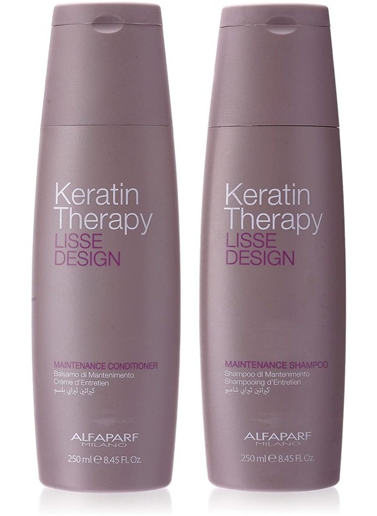 ALFAPARF MILANO Lisse Design Keratin Therappy Shampoo and Conditioner Set  - Image 1