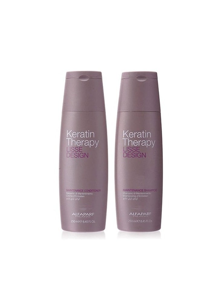 ALFAPARF MILANO Lisse Design Keratin Therappy Shampoo and Conditioner Set  - Image 3