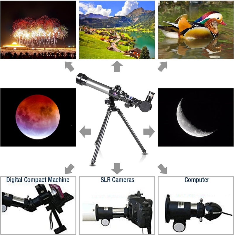 Art Creativity Kids Telescope for Beginners with Tripod Stand & 3 Eyepieces (20x, 30x, 40x) | Educational Astronomy Toy, STEM Science Learning Gift & Birthday Present for Boys & Girls Ages 3+ - Image 5
