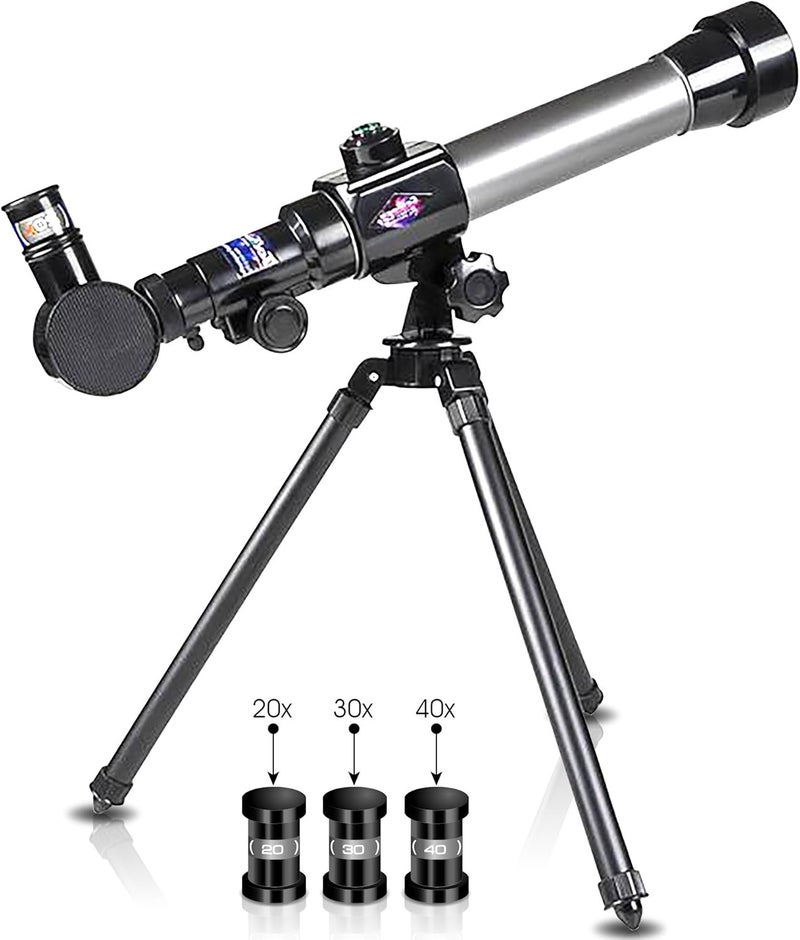 Art Creativity Kids Telescope for Beginners with Tripod Stand & 3 Eyepieces (20x, 30x, 40x) | Educational Astronomy Toy, STEM Science Learning Gift & Birthday Present for Boys & Girls Ages 3+ - Image 2