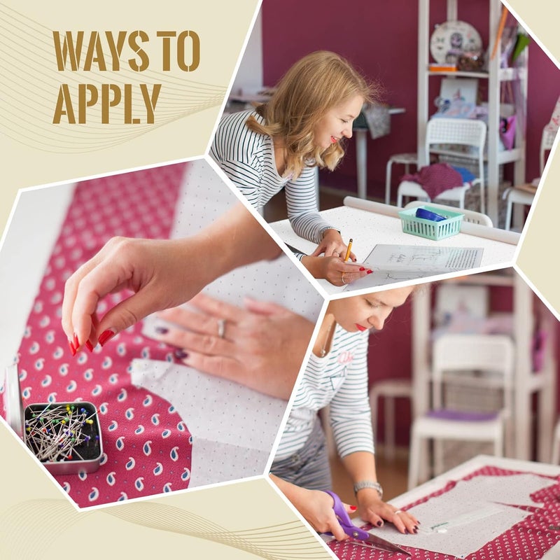 Epakh ورق مزخرف للخياطة 45 بوصة × 10 ياردات ورق تتبع لرسم الأنماط متباعد كل بوصة ورق تعليمات أبجدي للأزياء - Image 4