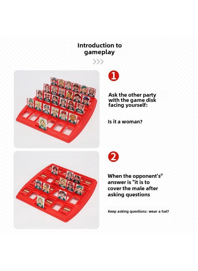 Generic - Children's Desktop Gaming Guess Who Am I Logic Reasoning Educational Parent-Child Interactive Toy Paper Card Game-Color:Big Guess 192 Character Card + Fruit Card + Punishment Plate (e-commerce Box) - Image 1