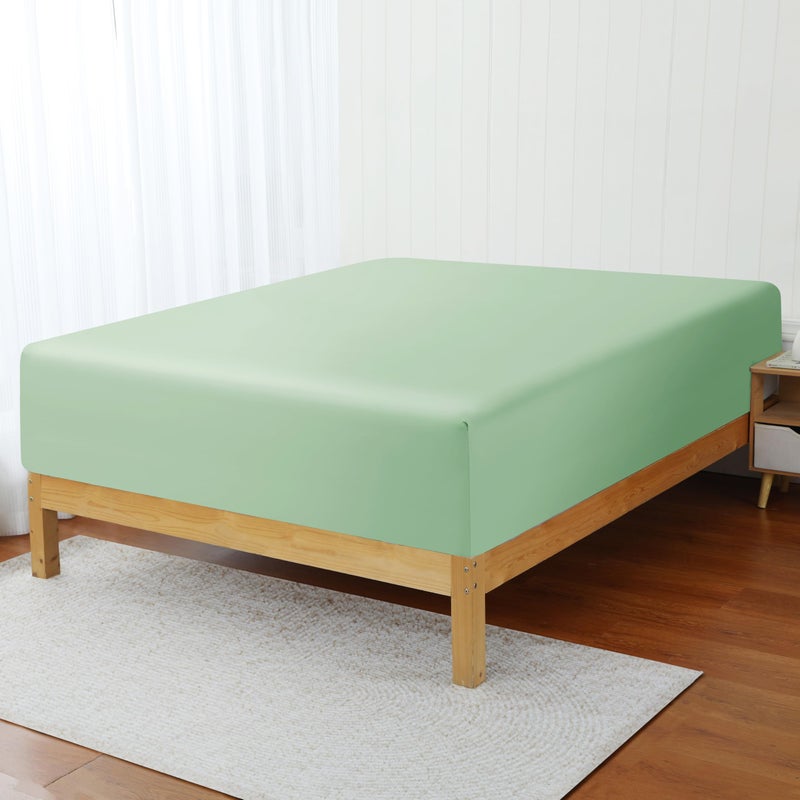 Zaizaihome 2 Pack Bamboo Viscose Cooling Fitted Sheet Twin XL Size Only  400 Thread Count  16"" Deep Pocket Cooling Bottom Sheets for Hot Sleeper  Silky Soft Breathable (Twin XL  Sage Green  - Image 4