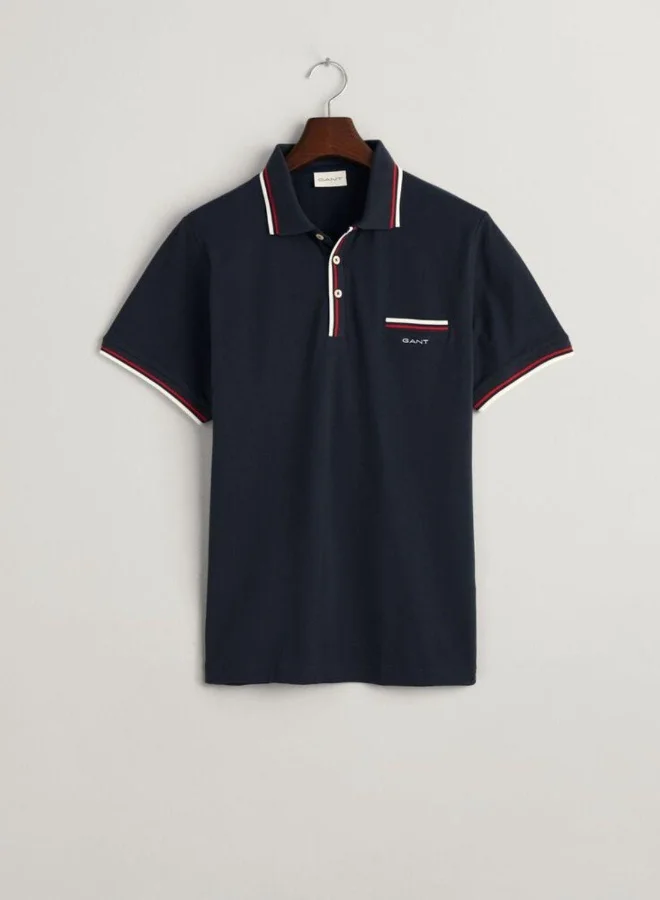 GANT Gant 2-Color Tipped Piqué Polo Shirt