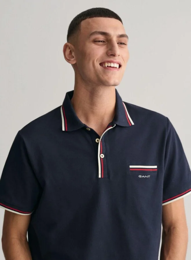 GANT Gant 2-Color Tipped Piqué Polo Shirt