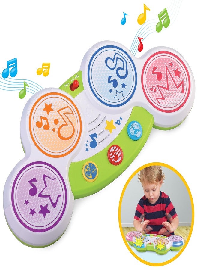 HAP-P-KID Magic Touch Drum, Toddler Light Up Music Bongos Toy, Infant Touch Sensor Musical Instrument Baby Drum, Birthday for 9 12 18 24 Month, 1 2 3 Year Old Boys Girls - Image 1