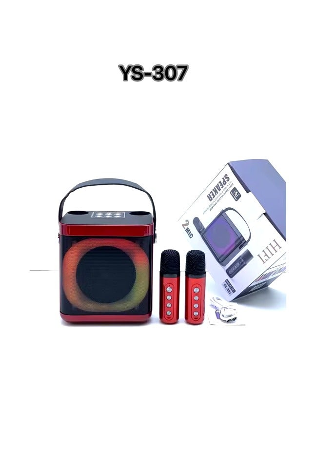 SU.YOSD YS307 Home Karaoke Portable Bluetooth Speaker Dual Wireless Microphone Black - Image 2