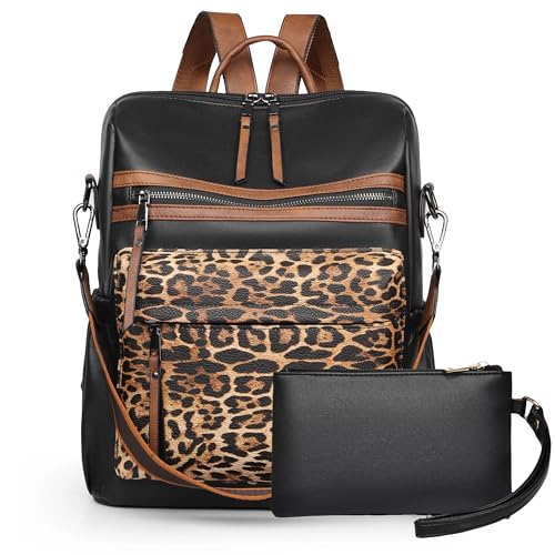 Dora & Liz Womens Backpack Purse Leather Fashion Travel Backpack Purse for Women Designer Ladies Shoulder Bags with Wristlet - Image 1
