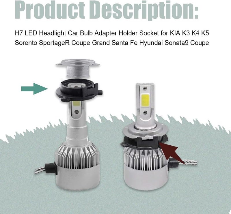 CHRYMUM 2PCS Car LED Headlight Base Adapters - Image 4
