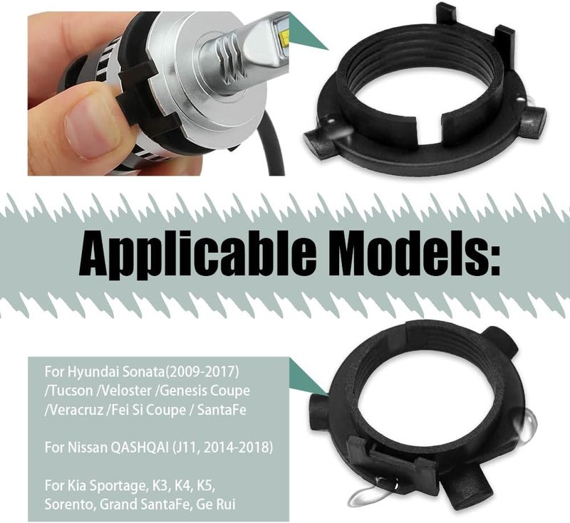 CHRYMUM 2PCS Car LED Headlight Base Adapters - Image 3