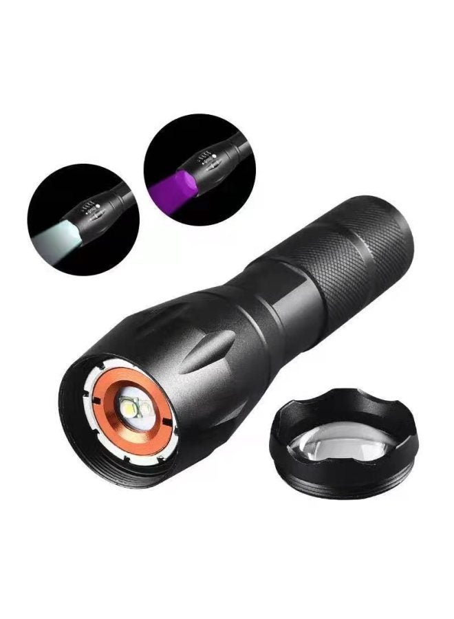Loquat High-power T6 Aluminum Alloy Zoomable Multi-light Source Flashlight Outdoor Mini Torch Light Handheld Torch Light-Color:365NM Flashlight +1 18650 Battery + Charger + Packaging - Image 2