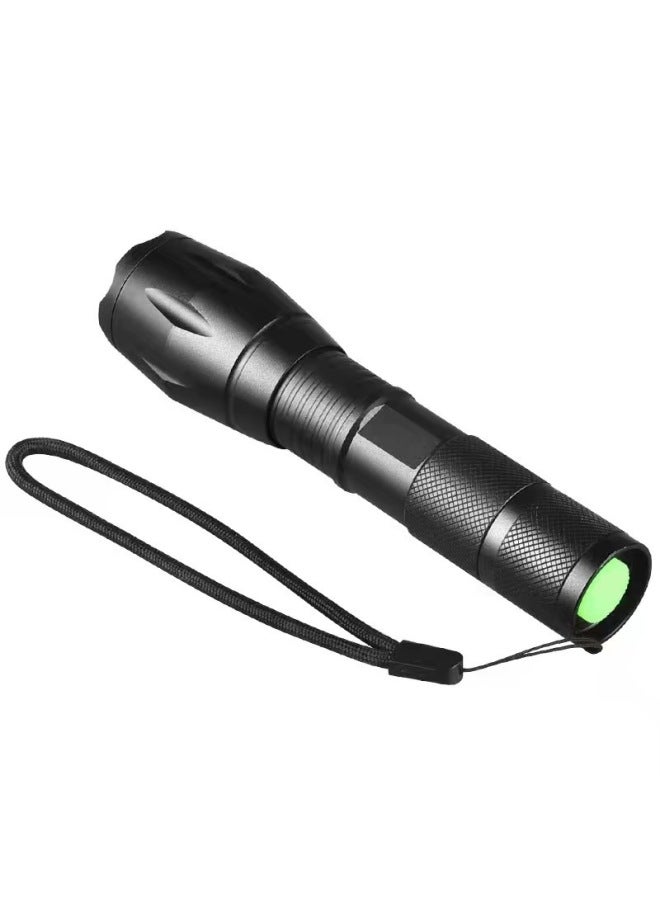 Loquat High-power T6 Aluminum Alloy Zoomable Multi-light Source Flashlight Outdoor Mini Torch Light Handheld Torch Light-Color:365NM Flashlight +1 18650 Battery + Charger + Packaging - Image 4