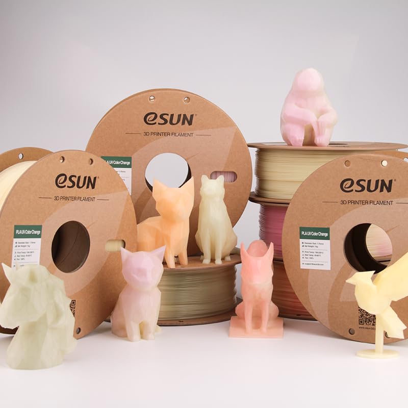 3idea e-Sun PLA-UV Color Changing 3D Printer Filament 1.75mm, Red, 1kg Spool – UV Reactive PLA Filament for FDM 3D Printing - Image 5