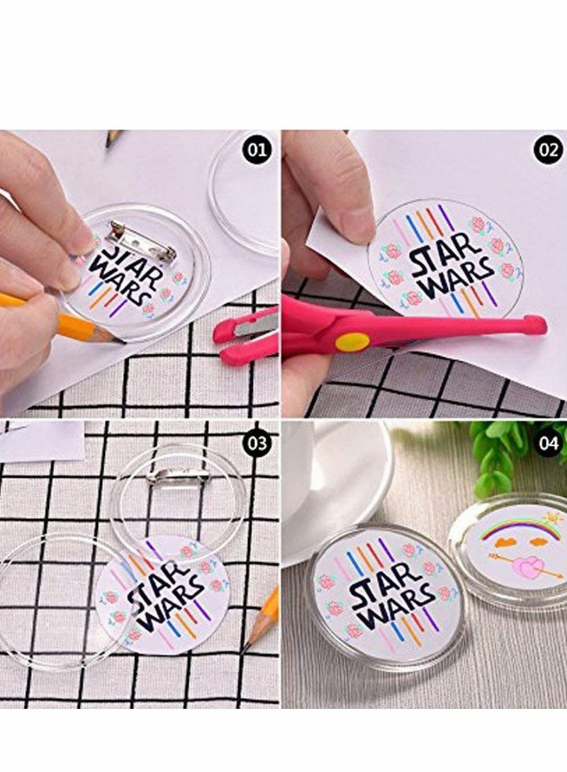 Y&D 2.4 inch Button Badge Clear Pin Badges Kit for DIY Crafts and Children's Paper Craft Activities More 30Pcs  - Image 3