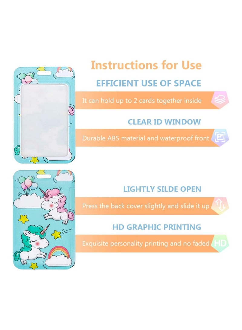 SYOSI 2 Sets Neck Lanyard with ID Badge Holder Cute Unicorn Wrist Strap Key Chain Badge Lanyard for Car Keys Teachers Students Nurse Office Worker Kids and Teenage  - Image 4