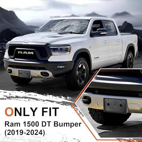 GZSH Front License Plate Frame for Ram 1500 DT 2019 2020 2021 2022 2023 2024 Licence Plate Holder fits Perfectly with Curvature of Front Bumper Ram License Plate Frame Replace OE CH1068151 68274215AE - Image 3