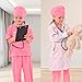 Liberry Doctor Costume for Kids Toddler Doctor Dress Up Clothes with Real Stethoscope Career Day Role Play Gift for Girls - Image 4