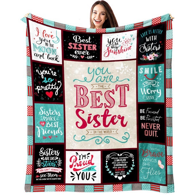 SISTER GIFTS SISTERS BIRTHDAY GIFT IDEAS THROW BLANKET 60 X 50 INCH BEST SIS EVER GIFT FOR WOMEN BIRTHDAY PRESENTS FOR SISTERS ADULT FROM SISTERBROTHER
